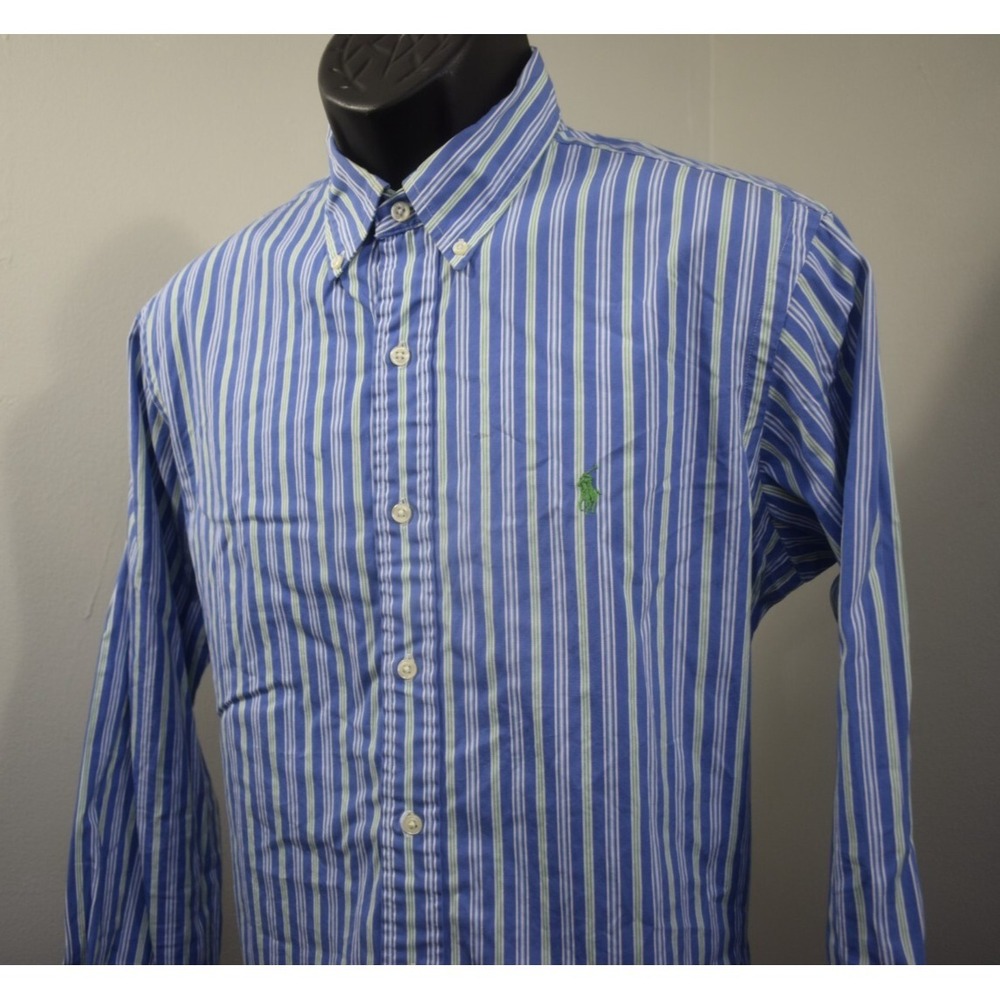 Polo Ralph Lauren Dress Shirt Striped Custom Fit Long Sleeve Mens 16 34/35 Large